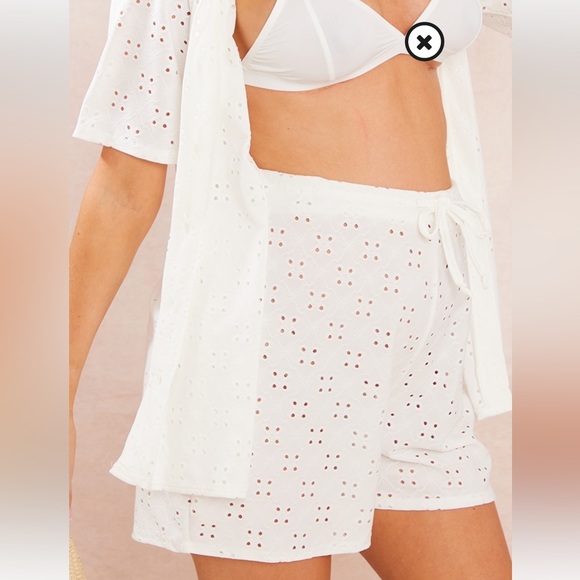 Maternity Eyelet Floaty Shorts - Picture 2 of 7